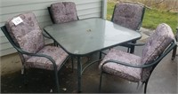 Patio Table & 4 Chairs Square Top 46” X 46”