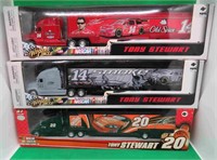 3x Tony Stewart Sealed Transport Trucks Die Cast