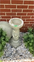 Floral Birdbath, some small cracks