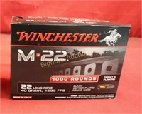 Ammo .22LR 1000 Rounds Winchester M-22 Black