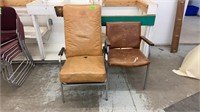 Two waiting room style arm chairs