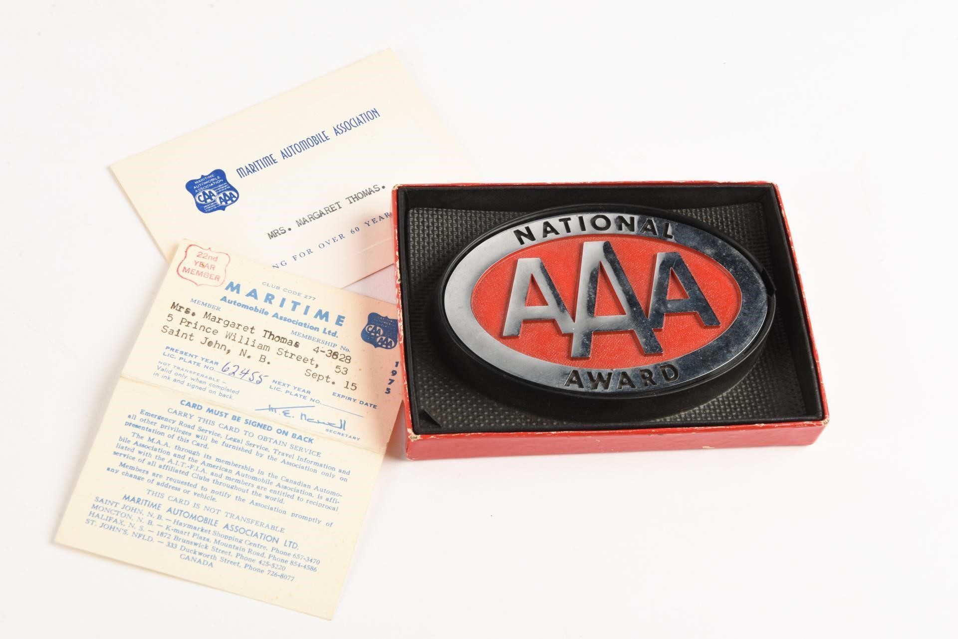 1953 NATIONAL AAA  AWARD EMBLEM / BOX+