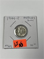 MS-64 High Grade1944-P Mercury Silver Dime