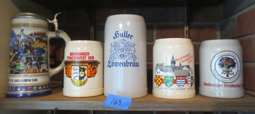 5 beer steins