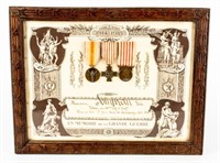 France 3 Medal Set with Certificate Dated 1915