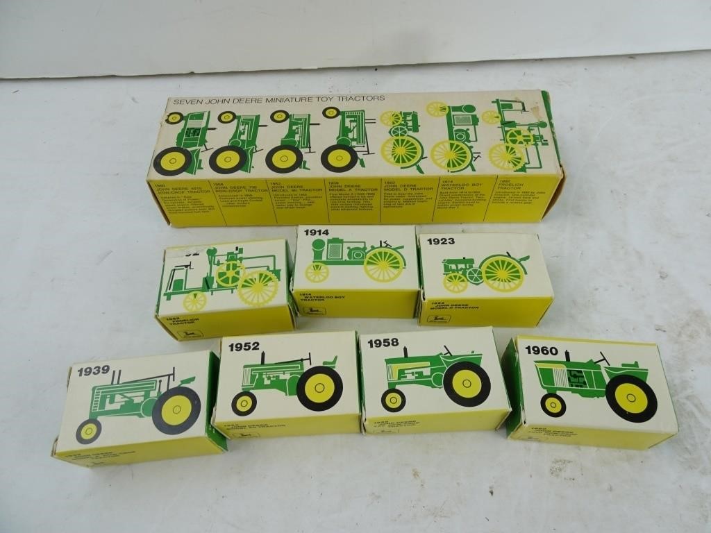 Vintage Ertl Seven John Deere Tractor Miniatures