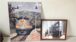 Locomotive pictures, one metal