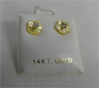 14KT Gold Diamond (0.10ct) 2 in 1 Earrings