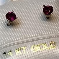 14K Gold Ruby (0.25cts) Earrings