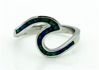 Australian Blue Opal Designer Ring