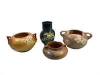 Four Pieces Roseville Art Pottery
