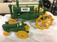 Lot of Two Cast Iron Toy Tractors