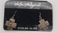 Kim Rogers Sterling Silver Cross Earrings