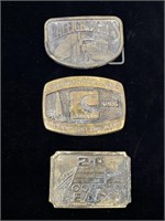 3 Vintage Belt Buckles. Trucking/Oil