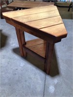 Triangle Amish Made Oak Wood Side End Table