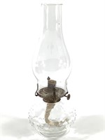 Vtg Clear Hobnail Glass Oil Lamp Lamplight Farms
