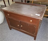 Antique Wood Cabinet, 25''T x 32''W