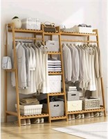 Open Box Clothing Racks Bamboo Garment Rack for Ha