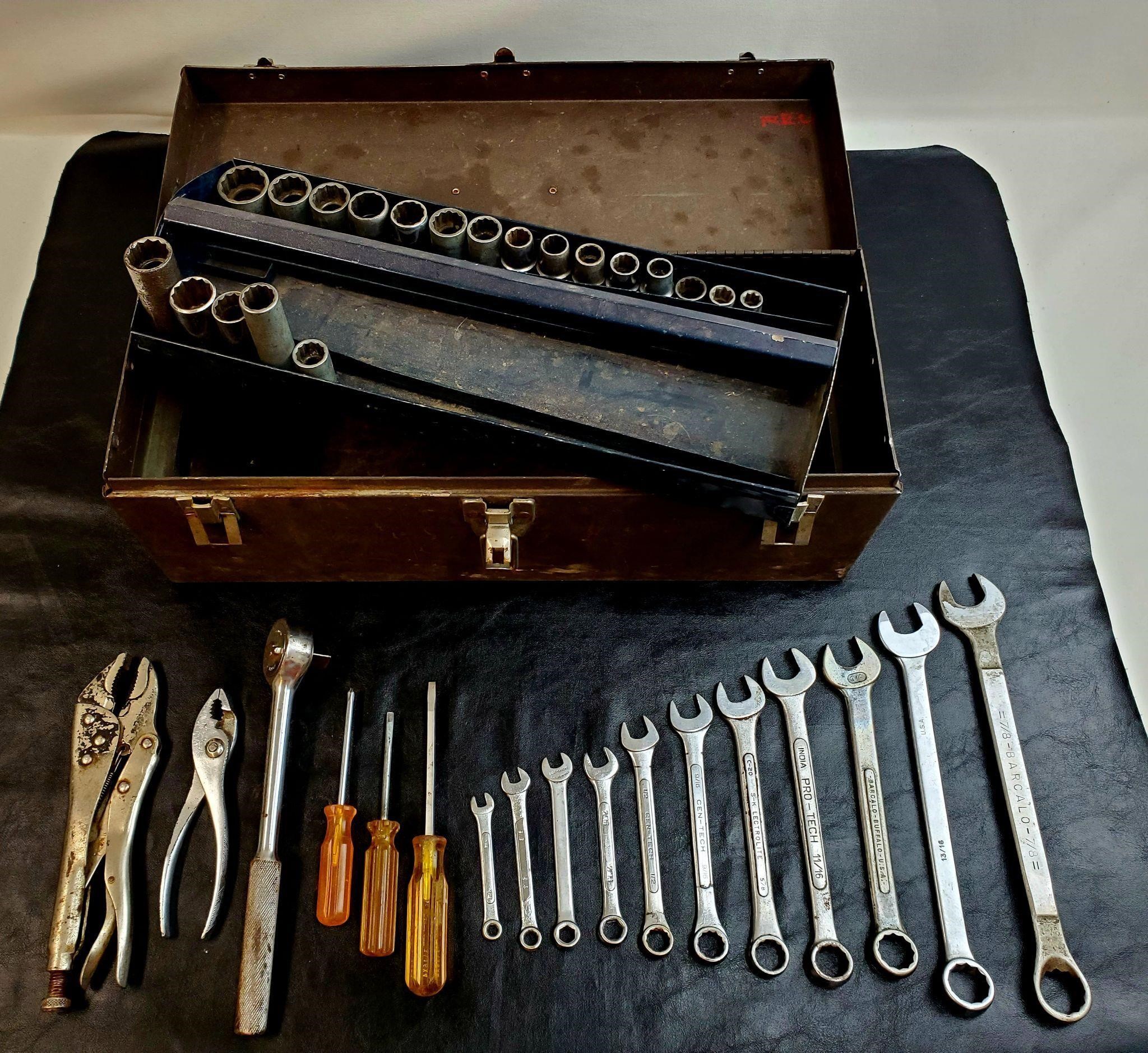 Tool Box with Assortment of Tools