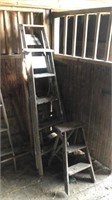 2-Wooden Ladders & 1-Step Ladder