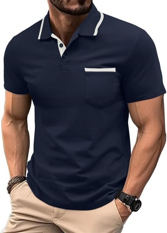 (N) Linvich Casual Polo Shirts for Men Summer Shor