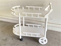 Children’s White Wooden Rolling Service Cart