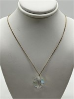 12K GF Faceted Crystal Ball Necklace