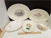 Vintage Platters  & Bowl