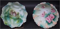 Two RS Prussia bowls: one 9" decorated