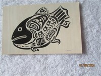 Postcard Haida Indian Motif  Salmon