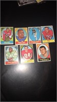 1967 TOPPS vintage football lot of seven cards