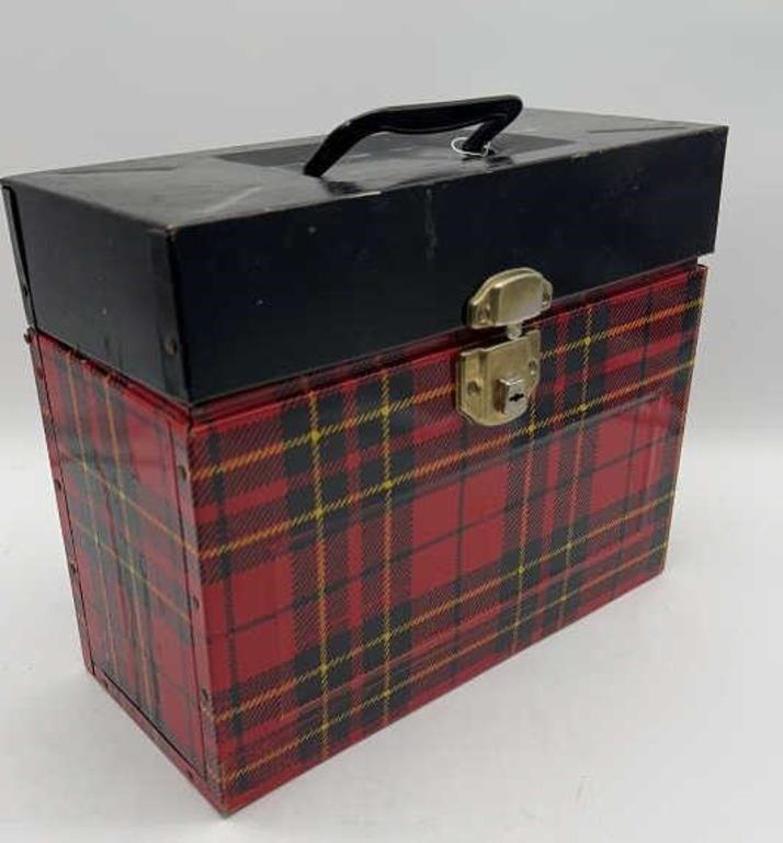Vintage  Hamilton Skotch Plaid File Box