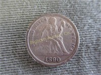 1890 Liberty Seated Silver Dime
