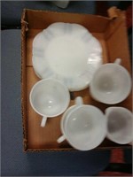 Box lot of white dish set