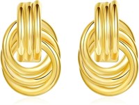 Se607as7 Double Hoop Earrings Chunky Hoop Earrings