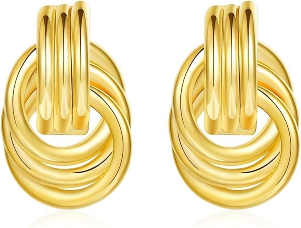 Se607as7 Double Hoop Earrings Chunky Hoop Earrings