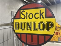 Original Dunlop Stock Post Mount Enamel Sign -