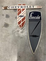 2 x Chevrolet Timber Painted Signs