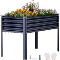 Keten Raised Garden Bed with Legs, 48×24×32in Outd