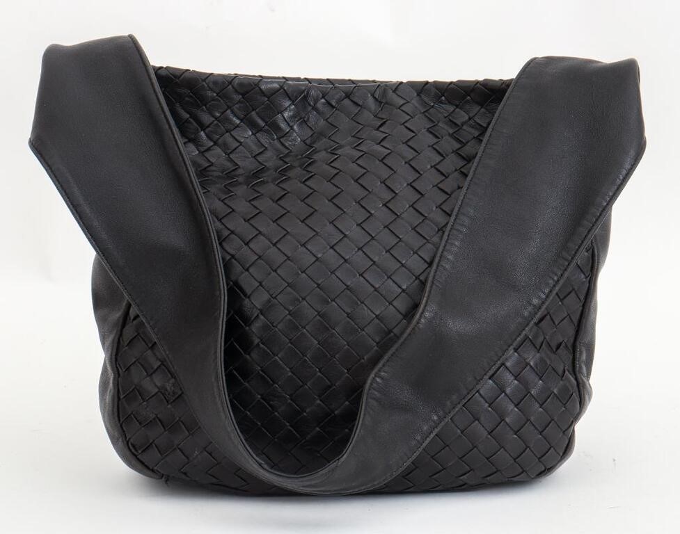 Bottega Veneta Black Intrecciato Leather Handbag