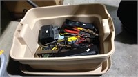 One tub lot filled with tools including an