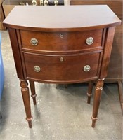 Two Drawer Wooden Nightstand