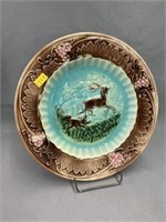 Majolica Stag Pattern Plate
