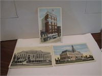 2 Vintage Grand Island & 1 Aurora Post Cards