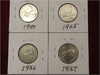 1964 to 1967 Canada Silver Quarters