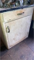 Metal base cabinet & interior contents