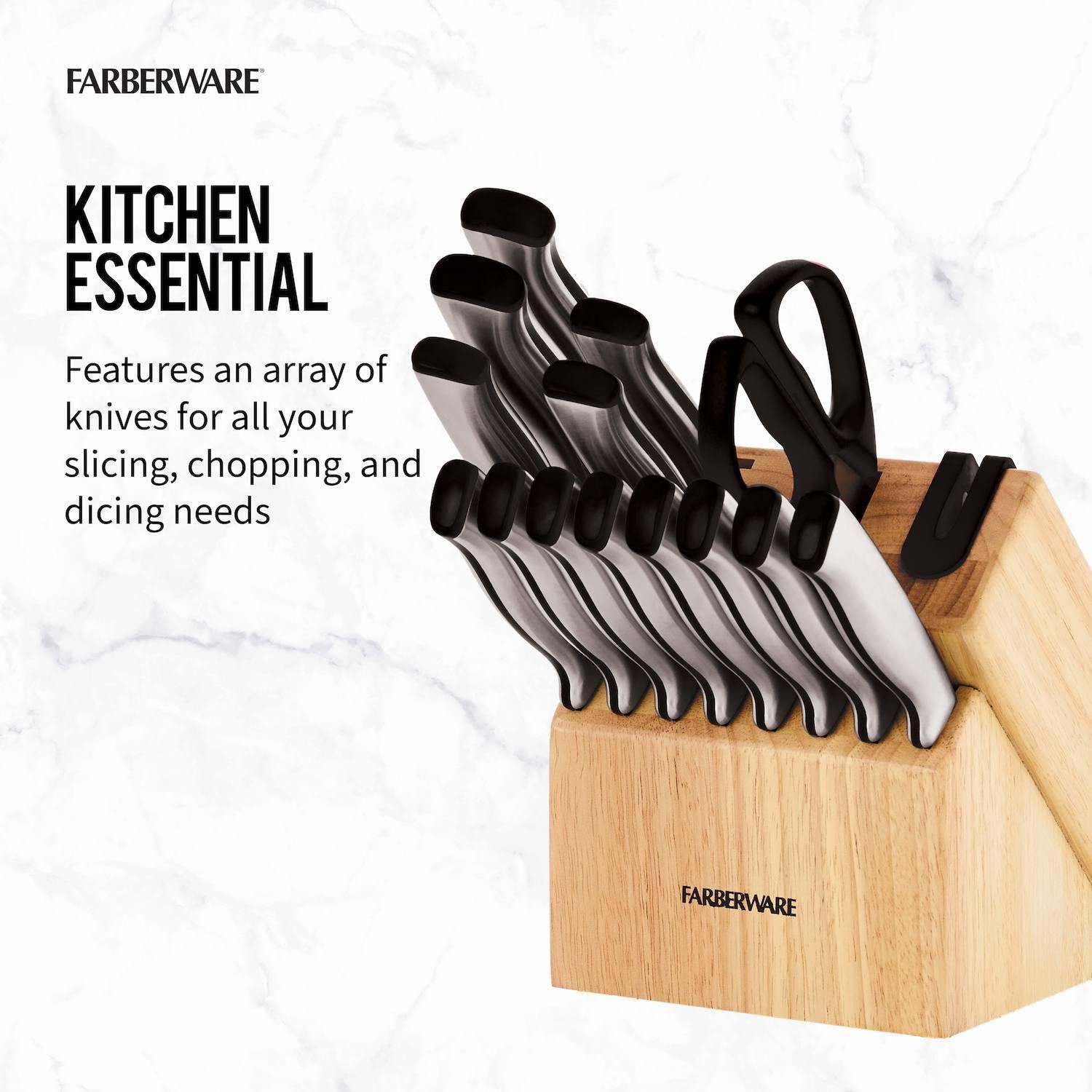$80  Farberware Edgekeeper 15-pc. Knife Block Set
