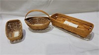 3 longaberger baskets