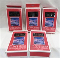 Light stakes-25 per box x 5-L 7" black plastic-NI