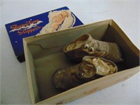 Very Old Leather Baby Shoes in Sleepytime Shoe Box